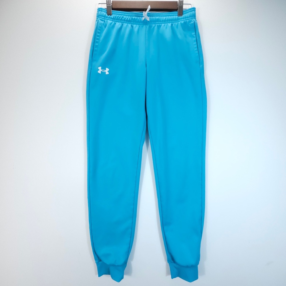 Under Armour Joggers Kids L Blue Y2K Streetwear Tapered Athletic Sweatpants